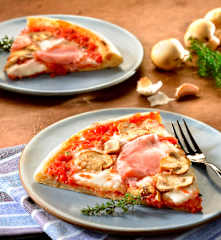 Prosciutto and Mushroom Pizza
