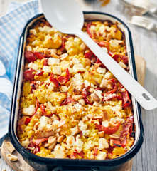 Pikanter Weizen-Hähnchen-Auflauf