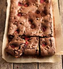 White Chocolate, Raspberry and Pistachio Brownies (Gluten Free)