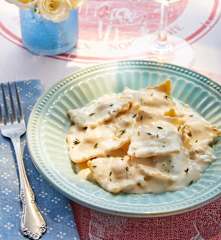 Ravioles de espinaca y requesón