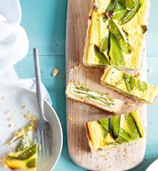 Quiche ricotta et pois gourmands à l'orange