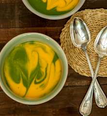 Crema marmoleada de garbanzos y espinacas