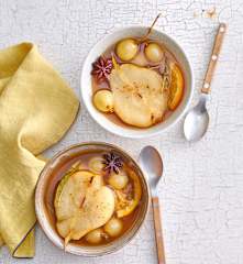 Soupe de poires et raisins