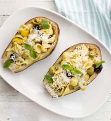Conchiglie alle melanzane, acciughe e menta