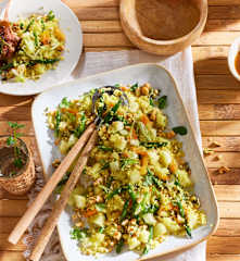 Curry-Couscous-Salat mit grünen Bohnen