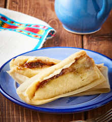 Tamales de dulce de leche y cacahuate