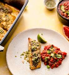 Cuban-Spiced Salmon with Tomato Avocado Salsa