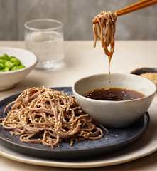 Cold Soba Noodles with Edamame and Dipping Sauce