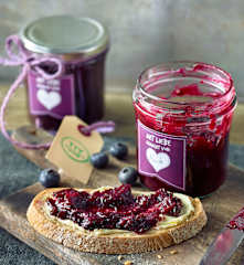 Blaubeer-Rotwein-Gelee