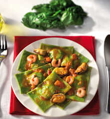 Ravioloni verdi di mare