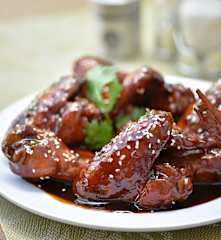 Oil-free honey chicken wings