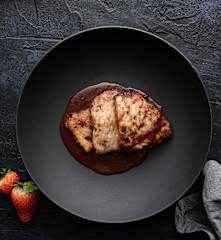 Escalope de veau, réduction à la fraise