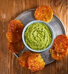 Rosti di patate con hummus di fave