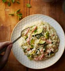 Risotto alle zucchine e prosciutto affumicato