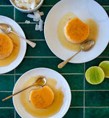 Lime and ginger crème caramel