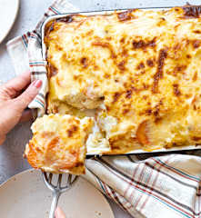 Gratin de légumes  à la béchamel, origan et fromage