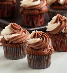 Minicupcakes de chocolate y mascarpone