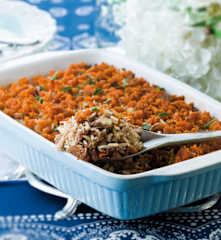 Arroz de "pato" fingido com farinheira