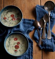 Caldo-verde com batata-doce