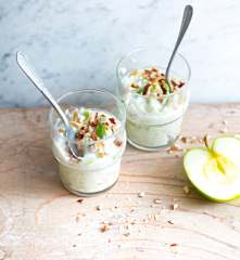 Fromage blanc gourmand, pomme et miel