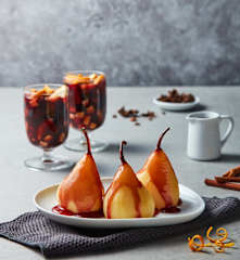 Spiced Pears with Sangria