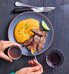 Bœuf thaï et purée de patates douces