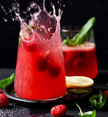 Raspberry and Basil Sangria