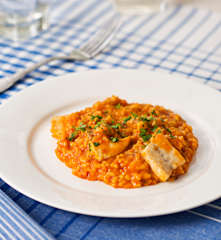 Arroz caldoso con pez espada