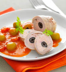 Popietas de ternera con aceitunas (Paupiettes de veau aux olives)