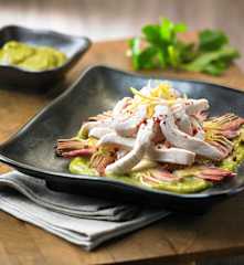 Straccetti di pollo alla maionese verde