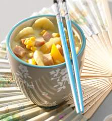 Arroz con plátano al curry