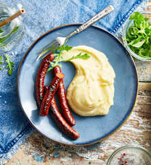 Purée de pomme de terre et merguez