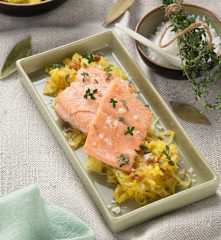 Lachsforelle auf Orangen-Sauerkraut