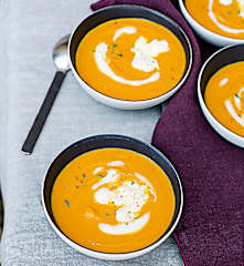 Velouté de potimarron à la châtaigne et au gorgonzola