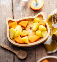 Steamed potato and butternut squash pieces (6 months+)
