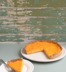 Tarta integral de calabaza, choclo y queso