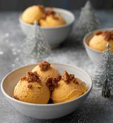 Spiced Squash Ice Cream with Pecan Crunch