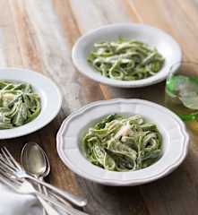 Gluten free spinach and lemon pasta