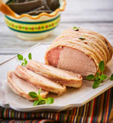 Solomillo de cerdo con tocino