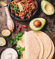 Tortilla Tex-Mex à la viande de porc