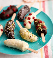 Chocolate Coated Banana Sticks