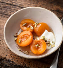 Steamed Apricots with Cardamom Syrup