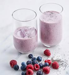 Batido de frutos vermelhos e aveia