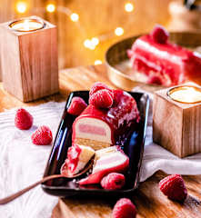 Bûchette framboise et chocolat blanc