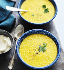 Potage de carottes aux fanes