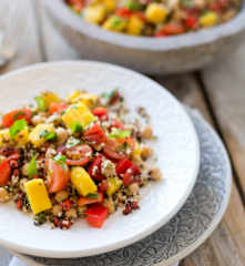 Quinoa salad with mango salsa