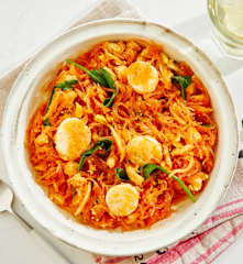 韩式菠菜豆芽鱼丸拌粉丝