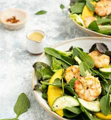 Ensalada cremosa de camarones