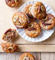 Muffins à la banane, cœur de pâte à tartiner