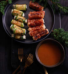 Halloumi BIY com bacon ou curgete